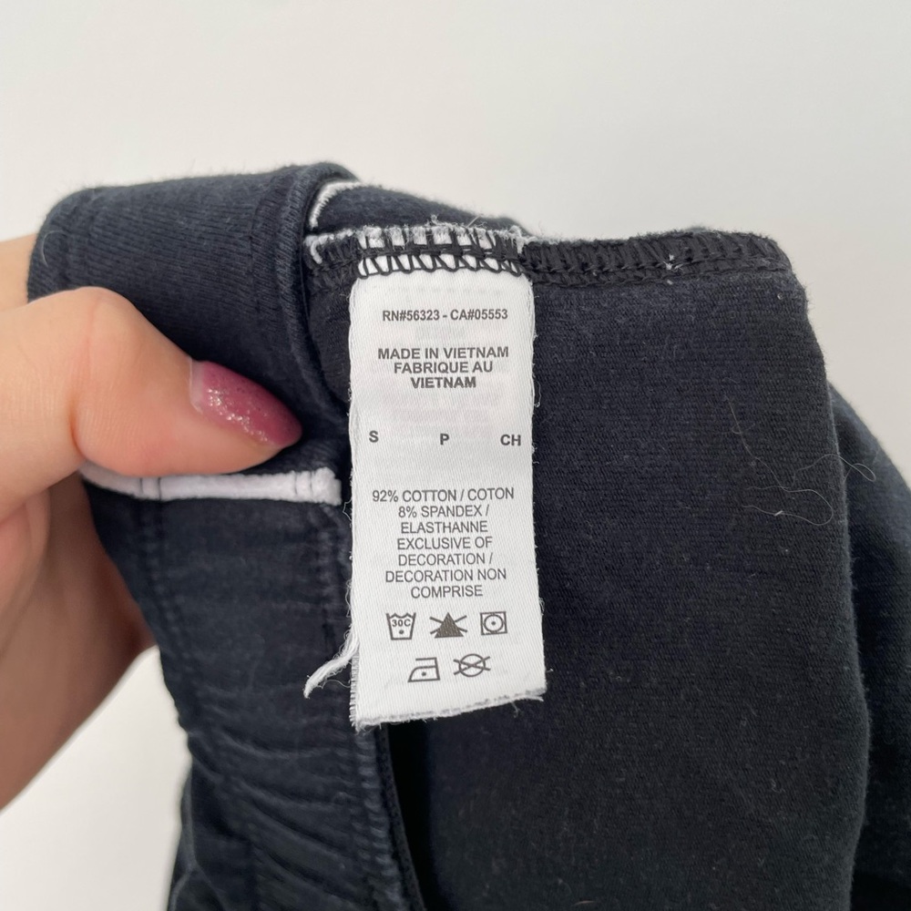 Black Nike Leggings with White Logo and Vertical Stripe Size S - Picture 6 of 7
